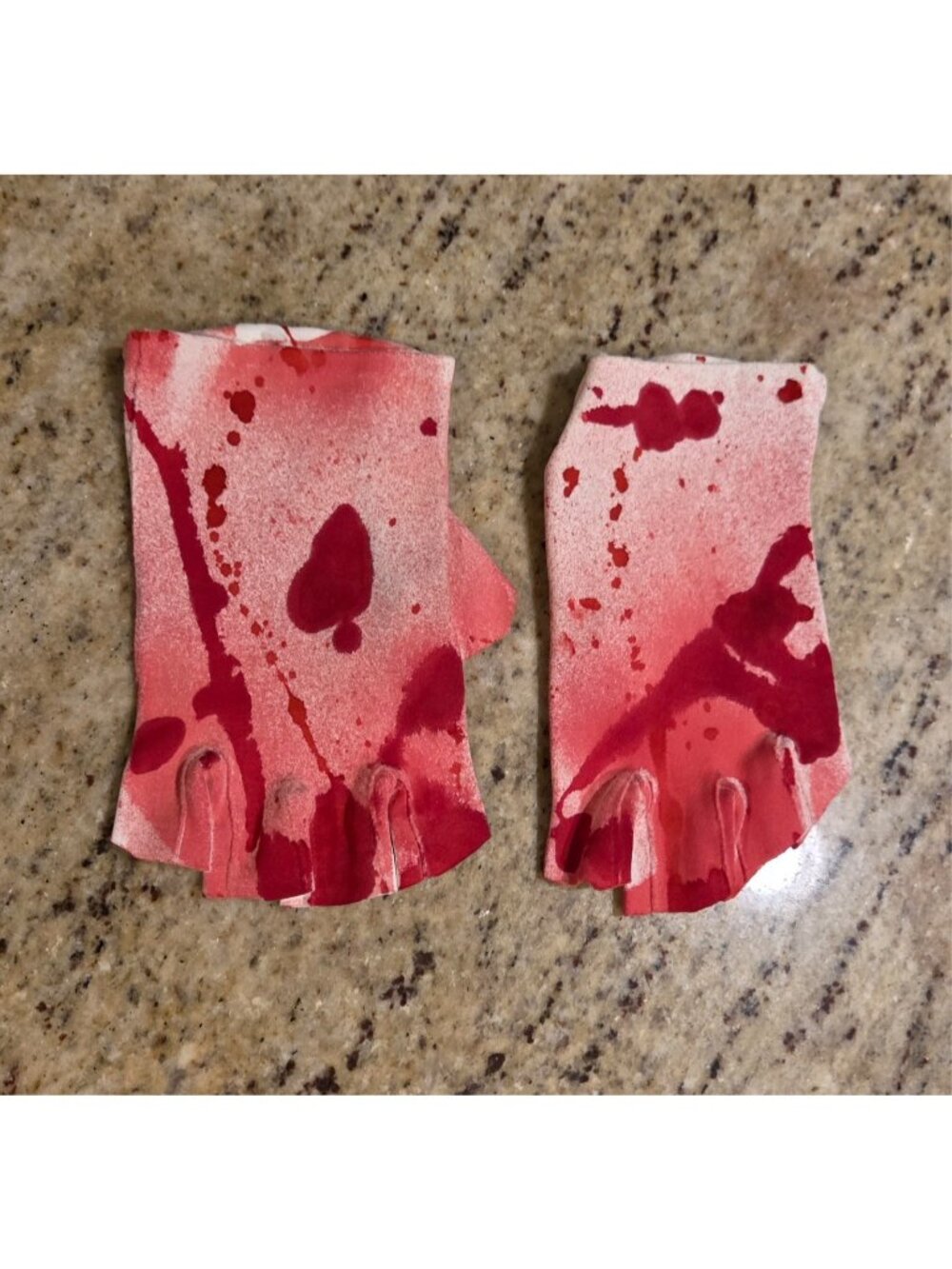 Women's Size S/M Fingerless Blood Soaked Stain Spatter Gloves Costume Horror